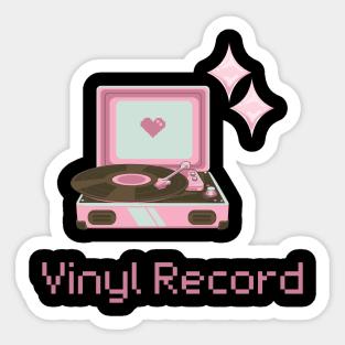 Pink Vinyl Record Sticker